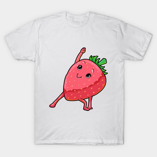 Strawberry at Yoga for Flexibility T-Shirt by Markus Schnabel